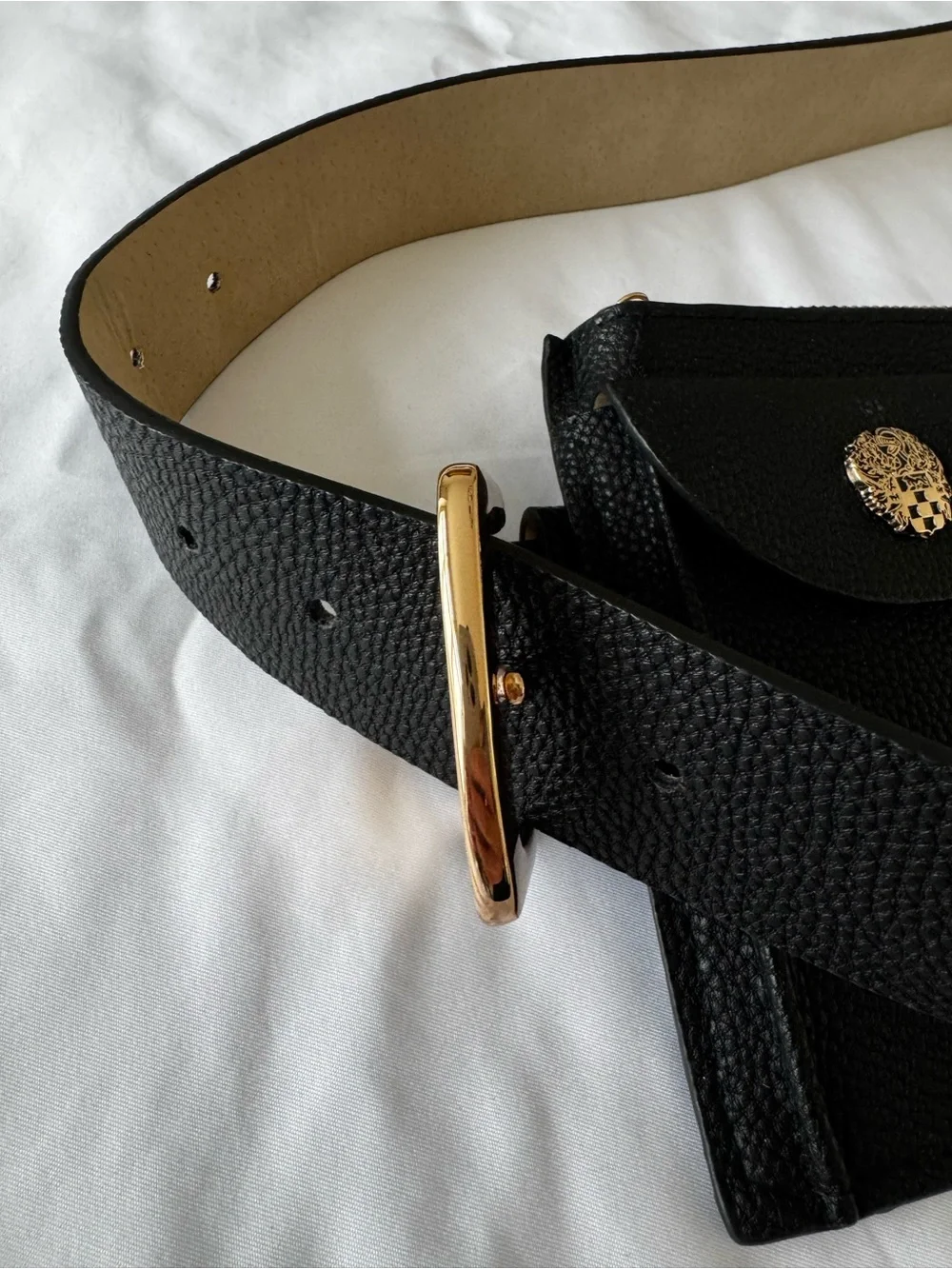 Vince Camuto Black Pebbled Double Pocket Belt Bag Fanny Pack XL VB1824